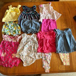 Carter's Baby Girl Summer Clothing Lot | 18 Months | 12 Pieces